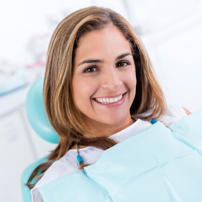 lady smiling in dental chair